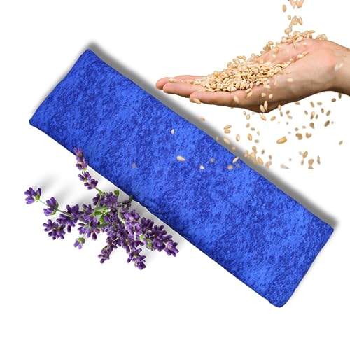 Saco Semillas Microondas Cervical Térmico de Trigo y Lavanda - 47x15cm - 100% algodón– Bolsa Cojín con Aroma Calor y Frío Multiusos Saquito Pies Calienta Camas y Lumbar – Saco Térmico Semillas