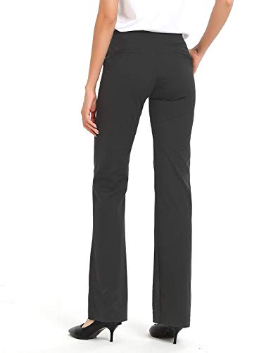 Safor Pantalones de Oficina para Mujer 71 cm/76 cm/81 cm/86 cm Entrepierna Pequeño/Regular/Alto de Yoga para Mujer con 4 Bolsillos, Workout Pantalón - Elegante - Gris - XXL