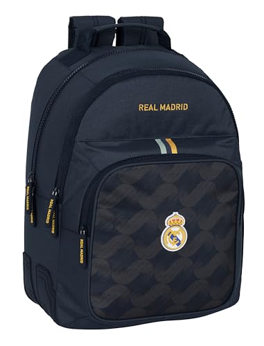 Safta REAL MADRID 2ª EQUIPACIÓN 23/24 - Mochila Escolar Infantil, Ideal para Niños de Diferentes Edades, Cómoda y Versátil, Calidad y Resistencia, 32x15x42 cm, Color Azul Marino