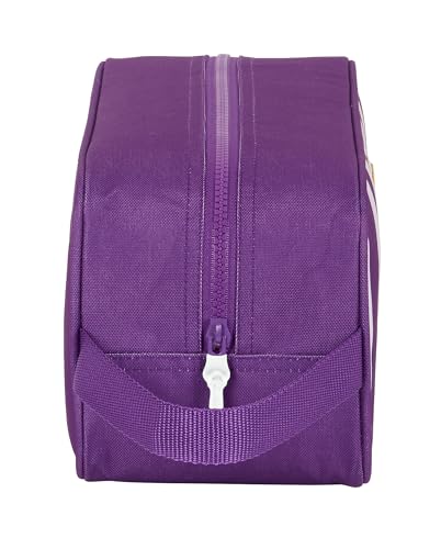 Safta Real Valladolid - Zapatillero Mediano, Multiusos, Portatodo, Deporte, Extraescolares, Fútbol, Cómodo y Versátil, 34x14x15 cm, Color Morado