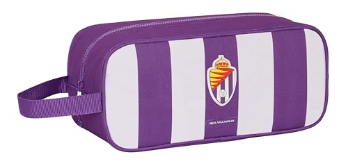 Safta Real Valladolid - Zapatillero Mediano, Multiusos, Portatodo, Deporte, Extraescolares, Fútbol, Cómodo y Versátil, 34x14x15 cm, Color Morado