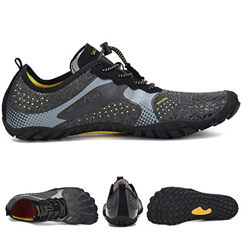 SAGUARO Hombre Antideslizante Zapatos Descalzos Mujer Transpirable Zapatilla Minimalista de Barefoot Trail Running Cómodas Flexibles Calzado de Deporte Acuático Gimnasio Playa, Agua Negro 43