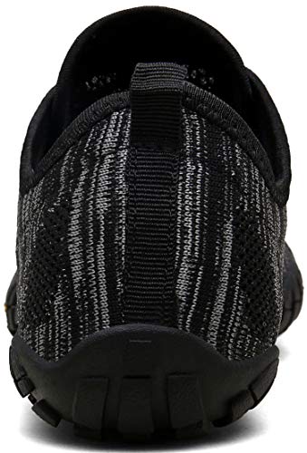 SAGUARO Hombre Mujer Barefoot Zapatillas de Trail Running Minimalistas Zapatillas de Deporte Fitness Gimnasio Caminar Zapatos Descalzos para Correr en Montaña Asfalto Escarpines de Agua, Negro, 38 EU