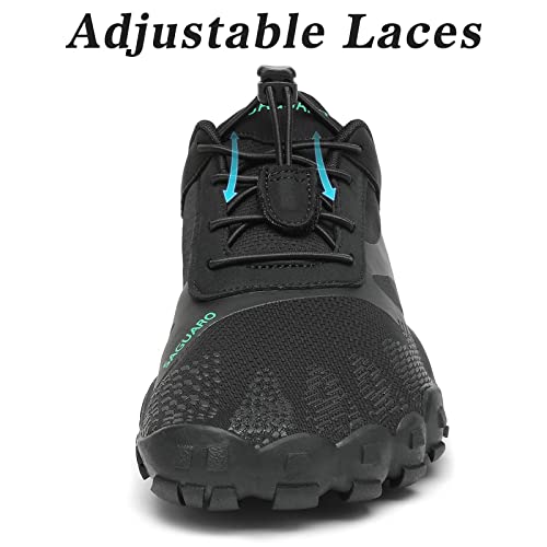 SAGUARO Hombre Mujer Barefoot Zapatillas de Trail Running Minimalistas Zapatos Descalzos de Deporte Fitness Gimnasio Caminar Correr en Montaña Asfalto Escarpines de Agua, Negro, 42 EU