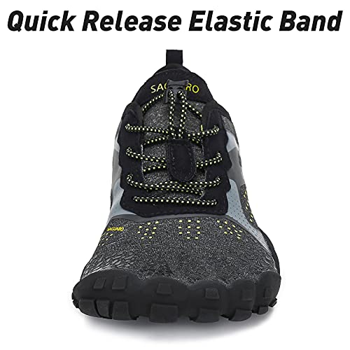 SAGUARO Hombre Mujer Zapatillas Barefoot Minimalistas Calzado de Training Ligeras Cómodas para Caminar Senderismo Ciclismo Trail Running Trekking Playa Agua Exterior Interior, Cuervo Negro, 45