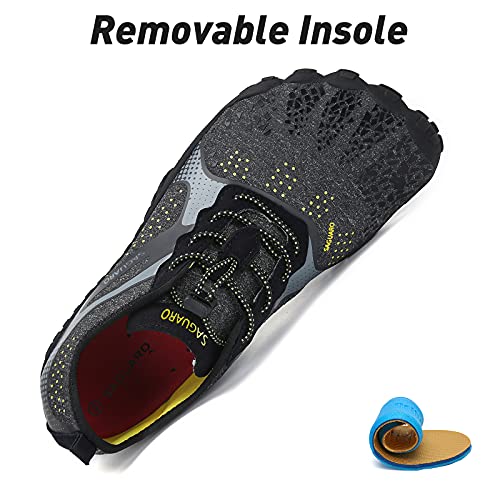 SAGUARO Hombre Mujer Zapatillas Barefoot Minimalistas Calzado de Training Ligeras Cómodas para Caminar Senderismo Ciclismo Trail Running Trekking Playa Agua Exterior Interior, Cuervo Negro, 38