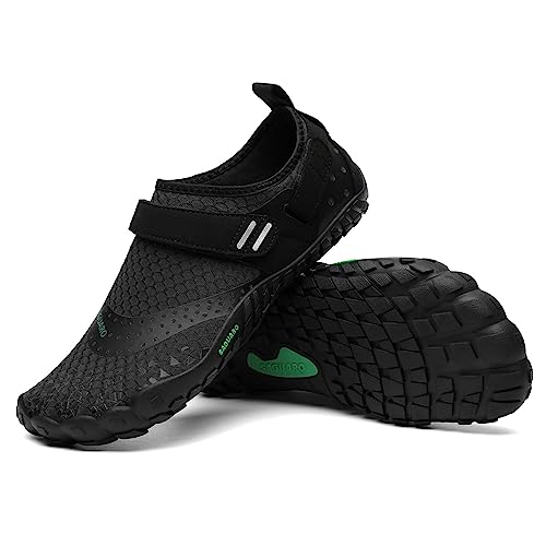 SAGUARO Minimalistas Zapatillas de Barefoot Trail Running para Mujer Antideslizante Five Fingers Calzado Minimalista Negro Noche 38 EU