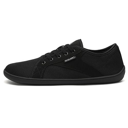 SAGUARO Zapatillas Minimalistas Hombre Mujer Punto Zapatos Descalzos Casuales Transpirable y Antideslizante Barefoot Calzado de Trail, Gimnasio, Negro Petróleo, 43EU