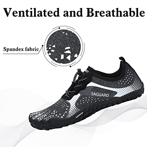 SAGUARO Zapatillas Minimalistas Hombre Zapatillas Barefoot Running Mujer Antideslizante Five Fingers Zapatillas Minimalistas Trail Negro Oscuro 43 EU