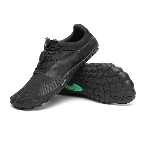 SAGUARO Zapatillas Minimalistas Mujer Zapatillas de Barefoot Hombre Zapatillas de Trail Running Ligera Zapatillas de Deporte Fitness Stil: A Negro Gr.38