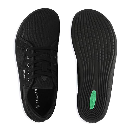 SAGUARO Zapatillas Minimalistas Unisex Punto Zapatos Descalzos Casuales Transpirable y Antideslizante Barefoot Calzado de Trail para Caminar Gimnasio, Negro Petróleo, 38EU