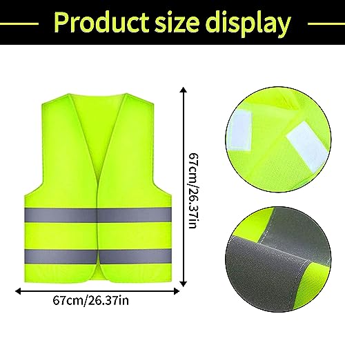 SALADOCY Chaleco Reflectante,8 PCS Chaleco de Seguridad,Chaleco de Seguridad de Alta Visibilidad,Amarillo Fluorescente,para Correr Moto Bicicleta de Seguridad Unisex