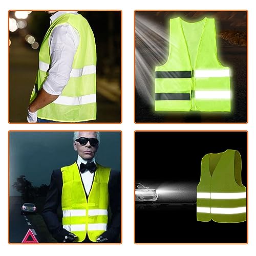 SALADOCY Chaleco Reflectante,8 PCS Chaleco de Seguridad,Chaleco de Seguridad de Alta Visibilidad,Amarillo Fluorescente,para Correr Moto Bicicleta de Seguridad Unisex