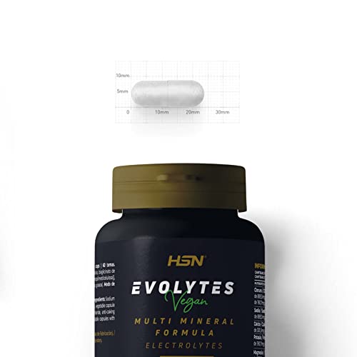 Sales Minerales Electrolitos en pastillas de HSN Evolytes | 120 Cápsulas Vegetales Sodio, Potasio, Calcio, Cloruro y Magnesio | No-GMO, Vegano, Sin Gluten