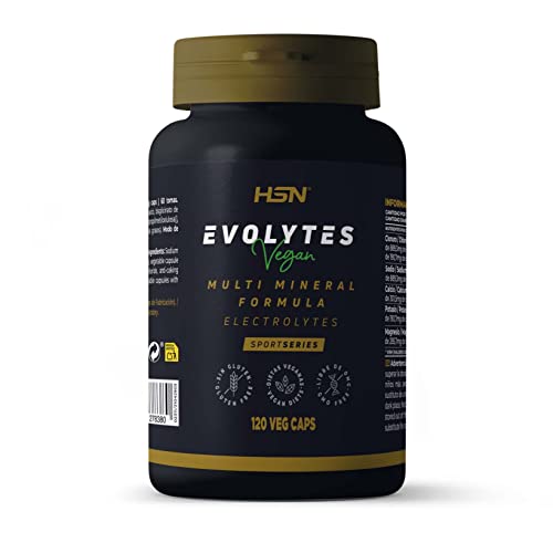 Sales Minerales Electrolitos en pastillas de HSN Evolytes | 120 Cápsulas Vegetales Sodio, Potasio, Calcio, Cloruro y Magnesio | No-GMO, Vegano, Sin Gluten