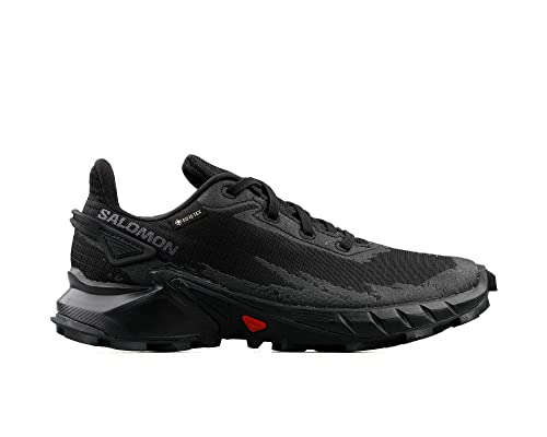 Salomon Alphacross 4 Gore-Tex Zapatillas Impermeables de Trail Running para Mujer, Agarre potente, Protección frente al agua y el clima, Comodidad duradera, Black, 41 1/3