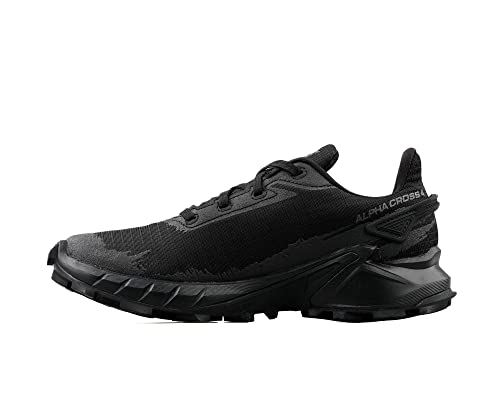 Salomon Alphacross 4 Gore-Tex Zapatillas Impermeables de Trail Running para Mujer, Agarre potente, Protección frente al agua y el clima, Comodidad duradera, Black, 41 1/3