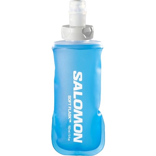 Salomon Soft Flask 150ml/5oz, Poliéster, 28 Botella de Agua, Bidón de hidratación Unisex, Energía rápida, Respetuoso con el medio ambiente, Válvula de alto flujo, Clear Blue