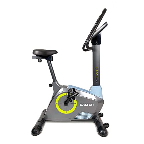 SALTER Fitness PT-1730 - Bicicleta Estática con disco inercia 18kg, 16 niveles de resistencia, pantalla LCD, soporte tablet/movil, peso máx. 130Kg.