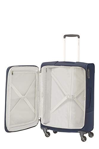 Samsonite Base Boost Spinner M Maleta Expansible, 66 cm, 67.5/73.5 L, candado tsa, Azul (Navy Blue)