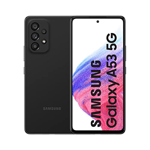 Samsung Galaxy A53 5G (128 GB) Negro - Teléfono Móvil con Pantalla de 6,5'', Smartphone Android de 6 GB de RAM, Memoria Interna Ampliable, Batería de 5000 mAh y Carga Super Rápida (Versión ES)