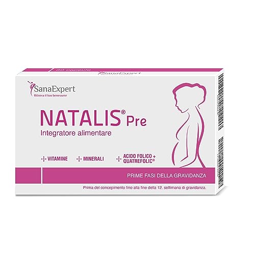 SanaExpert Natalis Pre pack X2| SUPLEMENTO PARA LA FERTILIDAD Y EL INICIO DEL EMBARAZO con Ácido Fólico, Quatrefolic, Hierro y Vitaminas (2).