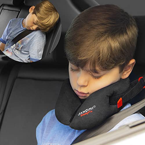 SANDINI SleepFix® Kids BASIC – Cojín infantil con función - Accesorios de asiento infantil para coche/bicicleta/viaje - Evita que la cabeza de su hijo caiga mientras duerme