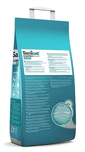 Sanicat - Arena para Gatos aglomerante Blanca - Jabon de Marsella | | Hecha de minerales Naturales con Control de Olor garantizado | 10 L de Capacidad