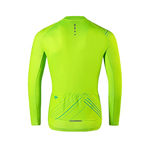 Santic Maillots Ciclismo Hombre Camisetas Ciclismo Manga Larga Verde EU XL