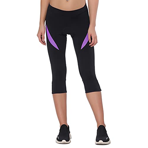 Santic Pantalones Cortos Ciclismo Mujer con Badana 3/4 Pantalon Bicicleta Mujer con Badana/Protecciones Violado EU L