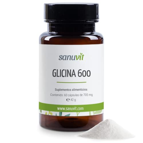 Sanuvit® - Glicina 600 mg | Alta biodisponibilidad y tolerancia | Vegano | 60 cápsulas