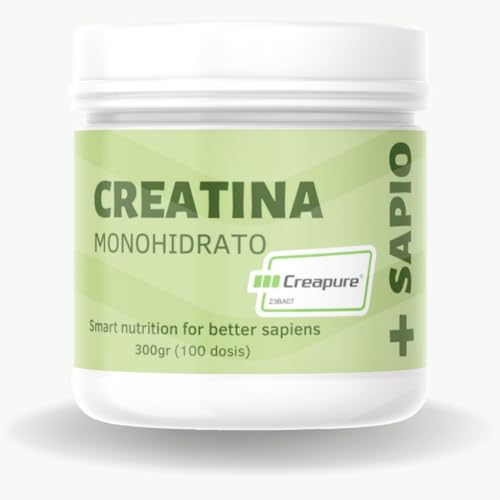 + SAPIO Creatina Monohidratada Creapure - Maximiza Rendimiento y Construye Masa Muscular con Nutrición de Calidad | 300g | Micronizada, en polvo, sin sabores artificiales