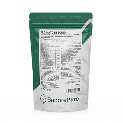 Saporepuro ALGINATO DE SODIO EN POLVO 100 gr - espesante y gelificante para alimentos