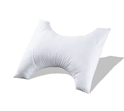 Sapphire Collection Almohada ortopédica para aliviar el dolor y la almohada de mariposa para el cuello,la espalda y la almohada de apoyo cervical para personas que duermen de lado funda gratis blanco