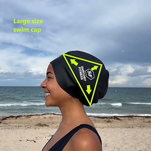 Sargoby Fitness Gorro Piscina Pelo Largo Gorro de natación Trenzas para rastas de Pelo Largo o rastas de Pelo Afro tamaños de Gorro de natación para Adultos Se Puede Utilizar como Gorro de Ducha