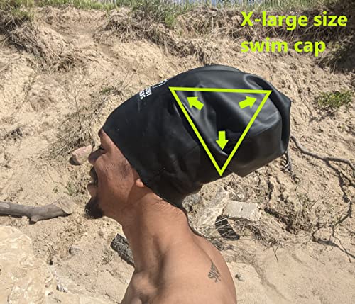 Sargoby Fitness Gorro Piscina Pelo Largo Gorro de natación Trenzas para rastas de Pelo Largo o rastas de Pelo Afro tamaños de Gorro de natación para Adultos Se Puede Utilizar como Gorro de Ducha