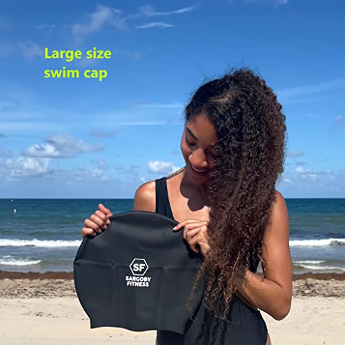 Sargoby Fitness Gorro Piscina Pelo Largo Gorro de natación Trenzas para rastas de Pelo Largo o rastas de Pelo Afro tamaños de Gorro de natación para Adultos Se Puede Utilizar como Gorro de Ducha