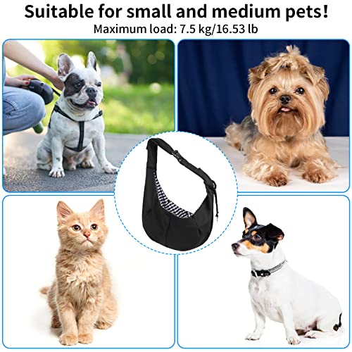 Sarsumir Bandolera para Perro, Transportín para Perros Bolsa de Viaje para Mascotas Ajustable Bolso de Hombro para Perros Gatos Pequeño y Medianos, Negro