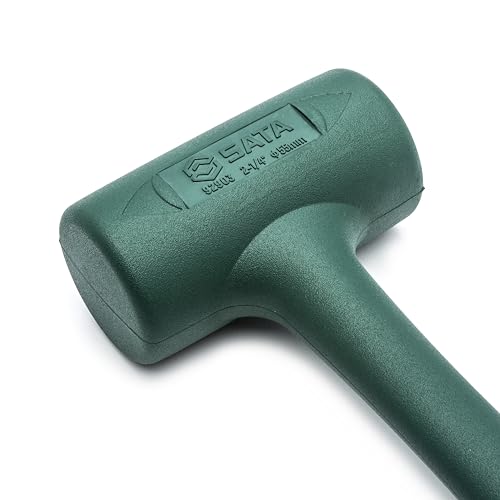 SATA ST92903SC Martillo de Golpe Muerto de 55 mm, Cabeza de 1050 g de Peso y 350 mm de Longitud, con una Cabeza de Goma Verde Suave que Absorbe los Impactos