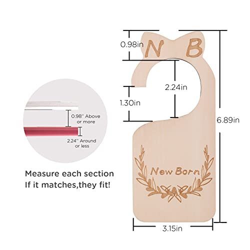 SAVITA 7 Piezas Separadores De Madera Para Armario De Bebé, Desde Recién Nacidos Hasta 24 Meses Organizadores De Tela Para Bebés, Para Clasificación De Ropa Para Bebés y Niñas, Decoración De Guardería