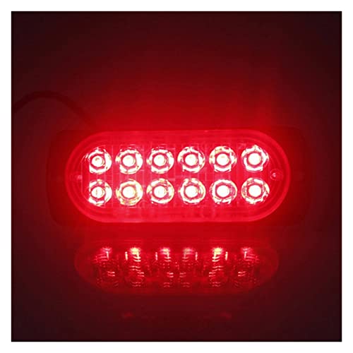 SBTRKT luz antiniebla Universal 12LED Todoterreno Coche Remolque Camiones Seguridad Trabajo Urgente Niebla Luz Roja Lámpara 12V-24V 36W - Luz Urgente Carcasa De Plástico