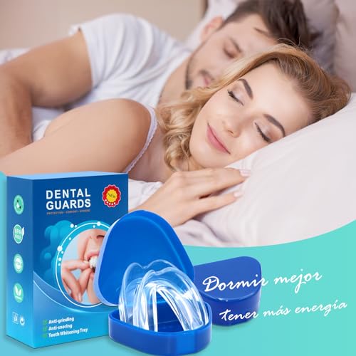 Scettar 8 Piezas Ferula Descarga Bruxismo Dental Noche, Protector Bucal para Dormir, Férula Dental de Descarga, Kit de Protección Dental con caja para dientes para Prevenir el Bruxismo y Roncar, ATM