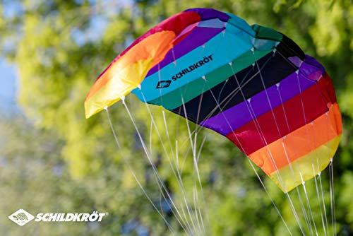 Schildkröt Dual Sport Kite Cometa Deportivo Doble Línea 1.3, Estera de Dirección, 8 años, 55x125cm, Incl. Cordones de Poliéster de 25 KP, 2x25m en Bobinadora, Escala Beaufort 3-6, 970450, Multicolor