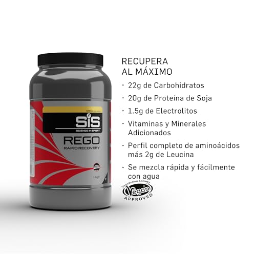 Science in Sport REGO bebida de recuperación rápida, Proteína en polvo Post-Entrenamiento, Sabor vainilla, 20 gr Proteína 32 Porciones, bote de 1.6kg