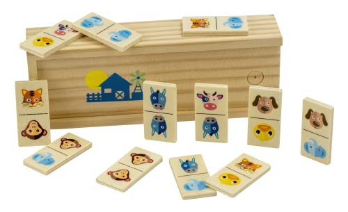 Science4you Dominó Infantil de Animales - Juego de Dominó de Madeira para Niños 3+ años - Juguetes de Madera, Juegos y Regalos para Niños y Niñas 2 3 4 5+ años