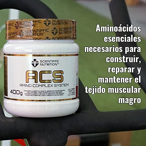 Scientiffic Nutrition - ACS, Aminoácidos Esenciales con Alto Nivel de Proteínas, Combina 9 Tipos de Aminoácidos, Aumenta la Masa Muscular y Mejora la Recuperación - 400g, Sabor Fresa-Kiwi.