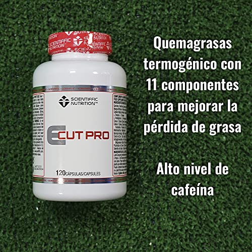 Scientiffic Nutrition - E-Cut Pro, Quemagrasas Potente para Ayudar a la Pérdida de Peso, Suplemento Termogénico Quemador de Grasas, Fat Burner - 120 Cápsulas.