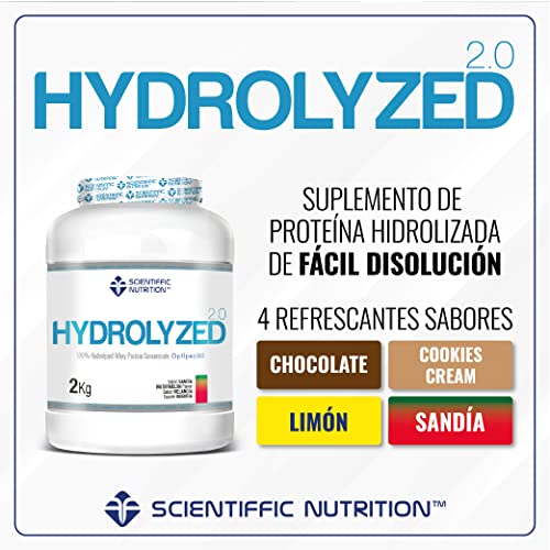 Scientiffic Nutrition - Hydrolyzed, Proteína de Suero de Leche Hidrolizada, Whey Protein en Polvo, Rápida Absorción y Fácil Digestión, Promueve el Crecimiento Muscular - Sabor Limón, 2kg.