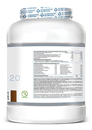 Scientiffic Nutrition - Isolat 2.0, Whey Protein, Suplemento de Proteina Aislada ISO con Lactasa, Proteina de Suero de Leche en Polvo - 2Kg, Chocolate.