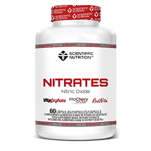 Scientiffic Nutrition - Nitrates, Pre Workout para Aumentar Nuestro Rendimiento Deportivo y Reducir la Fatiga, con Vitagranate, Vitacherry, Rednite y Grosella Negra - 60 Cápsulas.